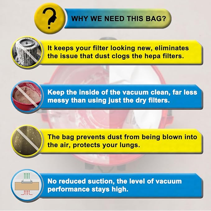 SpaceTent 9 Pack VF3501 Shop Vac Bags Size C, compatible - Image 5
