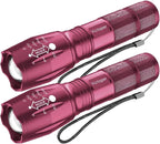 Victoper LED Flashlight 2 Pack Pink, Bright High Lumens Tactical Flashlights by Victoper