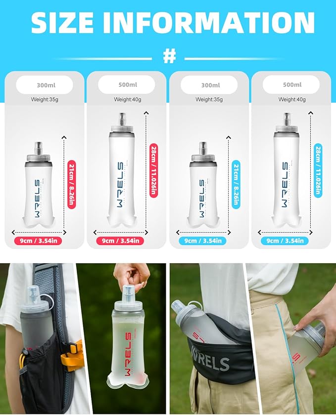 WRELS Collapsible Soft Flask Water Bottle - Image 2