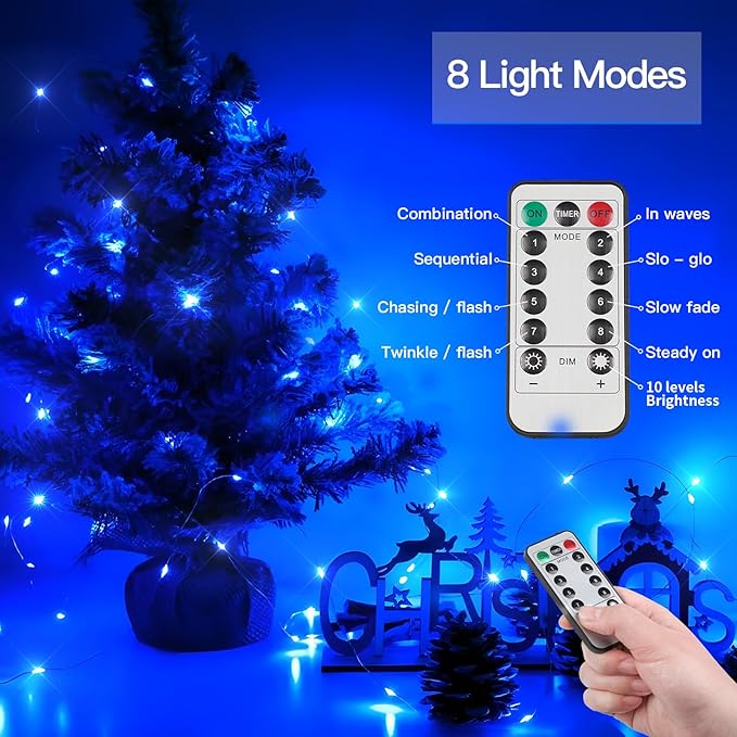 suddus 33ft 100 LED Outdoor String Lights, Led Twinkle Lights - Image 4