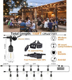 Outdoor String Lights LED 150FT Waterproof Heavy-Duty Patio Lights String - Image 2