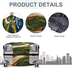 ANNA QUEEN Starry Night Landscape Luggage Cover, Artistic Oil Painting Style - Image 3