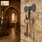 "Mystic Colonial Medieval Hand-Forged Iron Wall Hooks Set of 2 Rustic Coat - Image 3