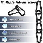 50 PCS 3'' Spring Snap Hook Carabiner, M8 5/16 Inch Galvanized Black Steel - Image 5