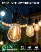 Outdoor String Lights LED Patio-Light - 50Ft Outside Waterproof Dimmable Porch - Image 3