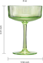 Khen Shatterproof Acrylic Ribbed Vintage Art Deco Martini, Champagne & Cocktail - Image 8