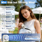Handheld Mini Fan Small Personal Portable Speed USB Rechargeable Eyelash Fan - Image 5
