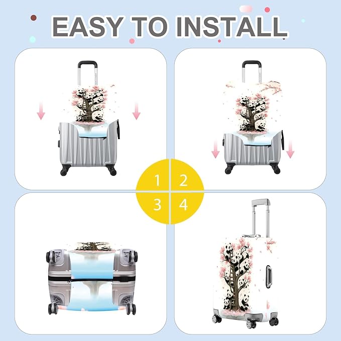 ANNA QUEEN Panda Luggage Cover, Cute Panda Tree Suitcase Protector, Stretchable - Image 5
