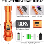 Flashlights High Lumens Rechargeable, 000LM LED Super Bright Flash Light - Image 3