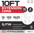 Iron Forge Cable 2 Prong Outdoor Extension Cord 10 ft, 16/2 SJTW 10 Foot White - Image 2