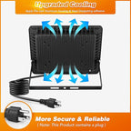 100W LED Flood Light Outdoor, IP66 Waterproof Outside Work Lights, 6500K - Image 5