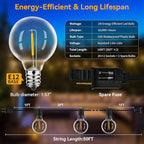 100ft Outdoor String Lights Waterproof/Connectable/Dimmable - Image 6