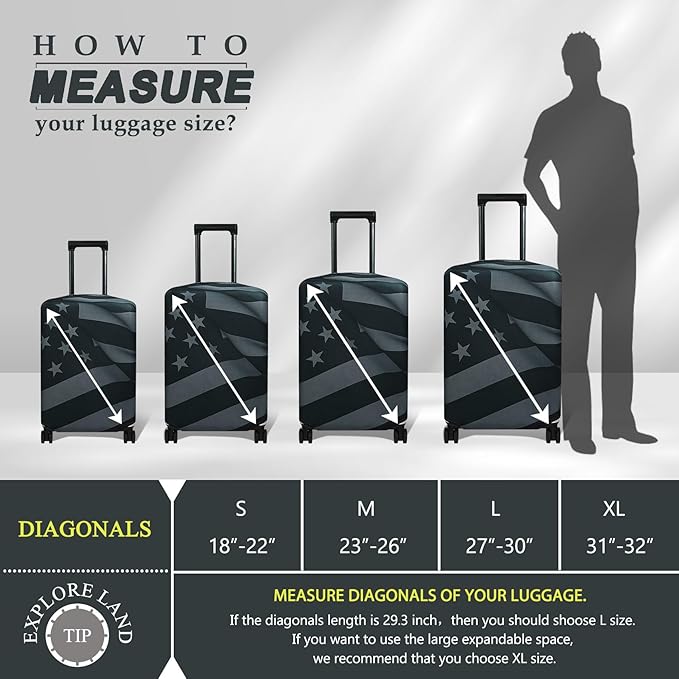 Explore Land Travel Luggage Cover Suitcase Protector Fits 18-22 Inch Case - Image 5