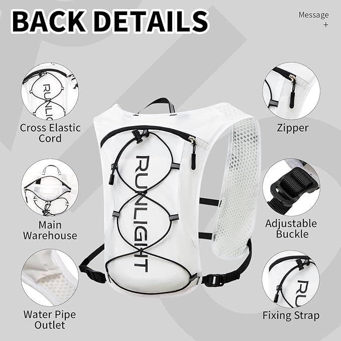 Runlight Running Vest for Women Men Lightweight Hydration Backpack Pack - Image 4