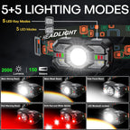 Rechargeable Headlamp Flashlight 3-Pack, 2000 Lumen Super Bright LED Headlight - Image 3
