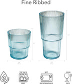 Fine Ribbed Acrylic Drinking Glass - Image 3