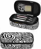 Black White Stripes Pencil Case Organizer Zebra Animal Skin Artwork Texture by Unknown