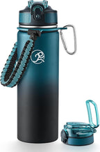 GOSWAG Insulated Sports Water Bottle, 24oz 2 Lids, Stainless Steel Water Bottles by GOSWAG
