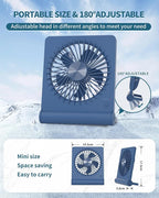 Small Desk Fan, Rechargeable USB Fan Battery Operated, Ultra Quiet, Strong Wind - Image 2