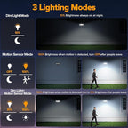 UME Battery Powered Motion Sensor Outdoor Lights 302 LED 1800LM, IP65 - Image 4