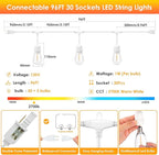 Mlambert White Cord 96FT Outdoor String Lights - Image 5