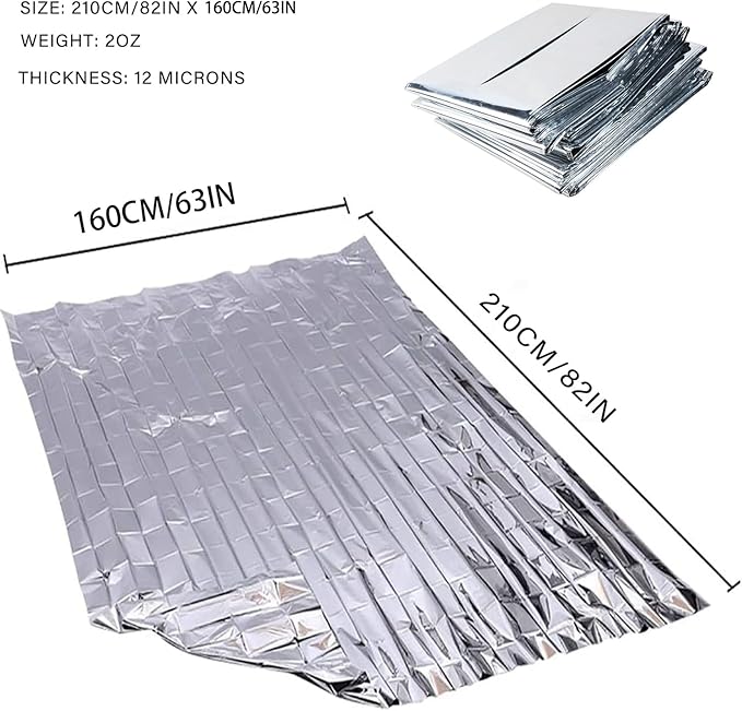 Emergency Foil Thermal Blanket, 210 x 160 cm, Aluminized Polyethylene Mylar - Image 4