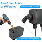 SuperInk Black Outdoor Junction Box, IP66 Waterproof Electrical Enclosure - Image 3