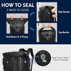 Haimont Large Waterproof Dry Backpack IPX7 Roll-top Dry Marine Dry Bag - Image 3
