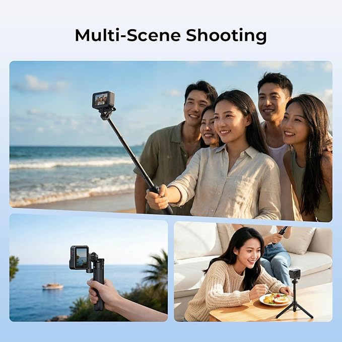 SmallRig 2-in-1 Selfie Stick Tripod, 7.1-20.5in Extendable, Support Horizontal - Image 8