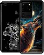 for Samsung Galaxy S20 Ultra Case, Star Cave Hungry Wolf Pattern Graphic Design by FKBRCL4U
