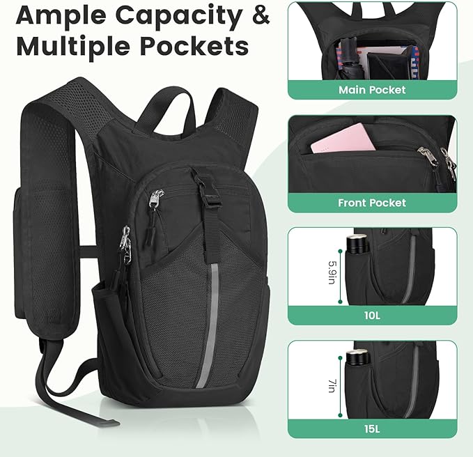 Small Hiking Backpack 15L- Lightweight Packable Foldable Backpack - Image 2