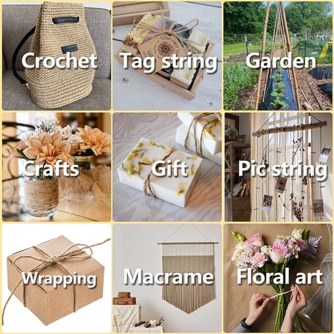 PerkHomy 800 Feet Natural Jute Twine Long Twine String - Image 4