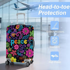 ANNA QUEEN Peace Flowers Travel Luggage Cover -Spring Stretchable Airplane - Image 3