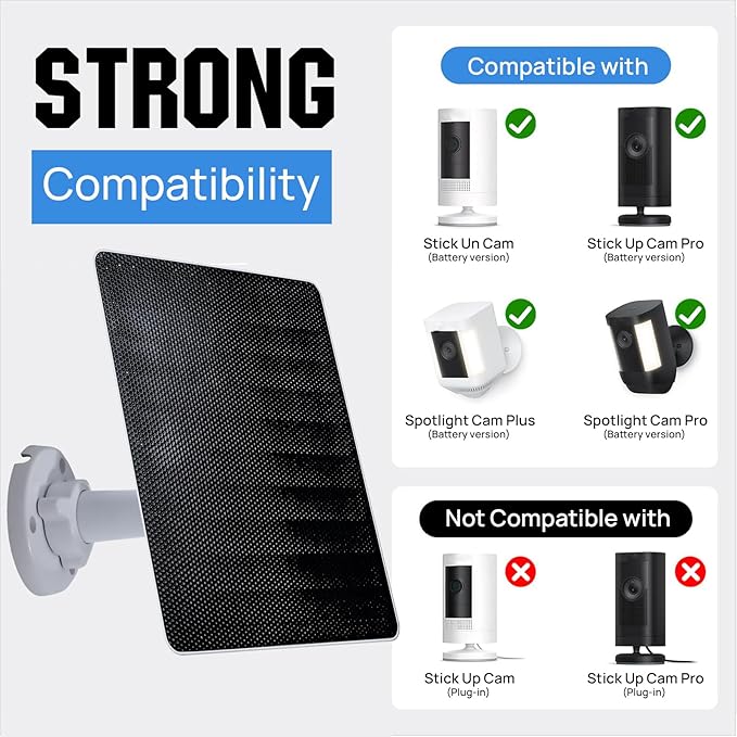 ECO-WORTHY Solar Panel for Ring Camera Outdoor Wireless, 5W Fast Charging - Image 3