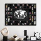 GlikCeil Large World Map 68 Slots Shot Glass Display Case 40 x 28'' Rustic Wood - Image 5
