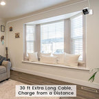 30 ft Extension Cable for WYZE Cam Pan V3, 90 Degree Micro to USB Power Cord - Image 4