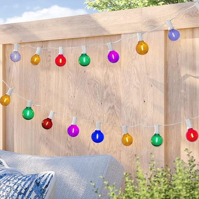 25Ft LED Outdoor String Lights, G40 Outdoor Christmas Decorations Lights - Image 9