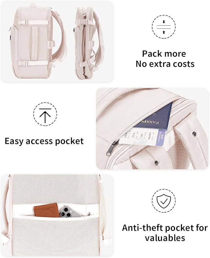 ECOHUB Travel Backpack for Women, Laptop Carry on Backpack - Image 8