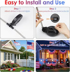 OZS 4pack Solar American Flag Lights - Image 7