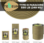 TECEUM Reflective Paracord Rope 1000 – 1000ft/200ft/100ft/50ft – 40+ Colors – - Image 9