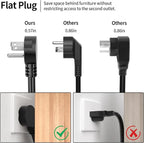 Vockjour 1 FT 3 Pack Black Short Low Profile Flat Plug 14 Gauge Heavy Duty - Image 3