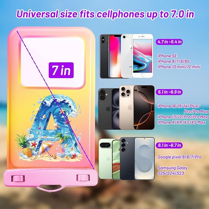 Personalized Initial Waterproof Phone Pouch Case - Image 2