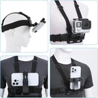 KINGKI Mobile Phone Chest Strap Harness Mount Head Strap Holder Kit - Image 2