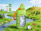 POWCAN 12 oz Kids Stainless Steel Water Bottle: 2-in-1 Straw Spout Lid - Image 2