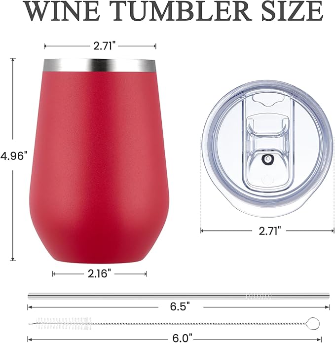MEWAY Durable 12oz Stainless Steel Wine Tumbler - Image 6