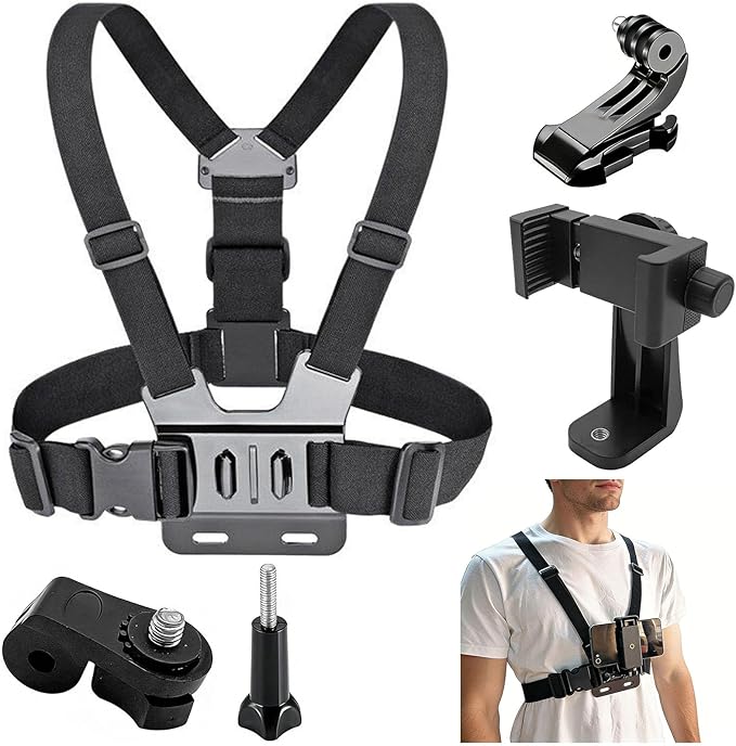 Adjustable Mobile Phone Chest Strap Harness Mount, Compatible by Ogetok