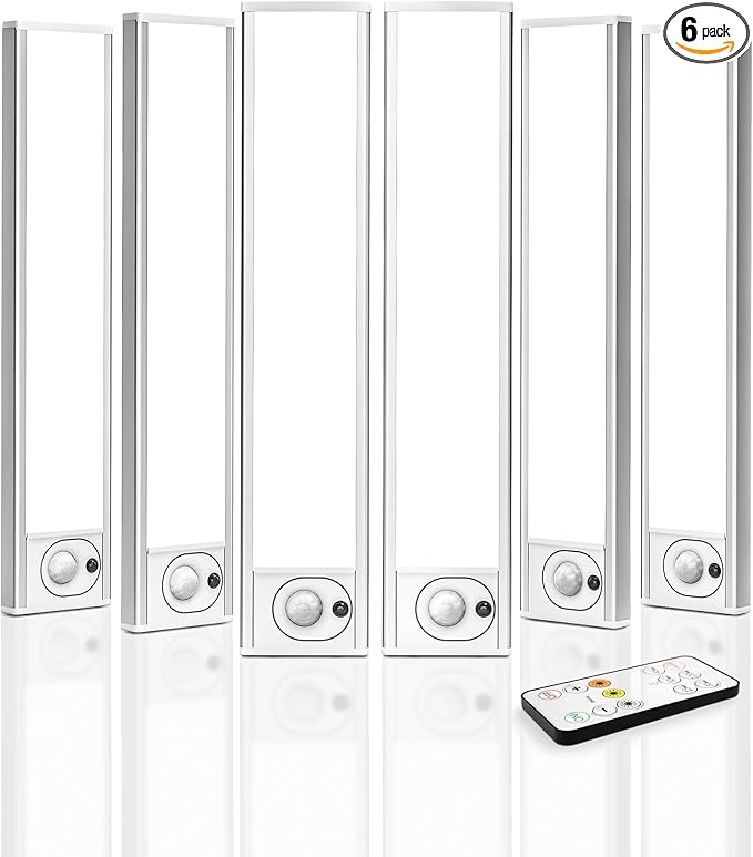6Pack 7.8inch Under Cabinet Lighting, Rechargeable Motion Sensor Light Wireless by AMETHEUS