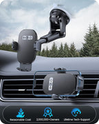 OQTIQ 3-in-1 Car Phone Mount for Dashboard, Windshield & Air Vent – Strong - Image 7