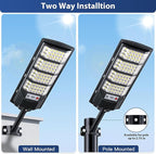 Yusist 2 Pack Solar Street Lights Outdoor Waterproof, 6500K LED Motion Sensor - Image 2