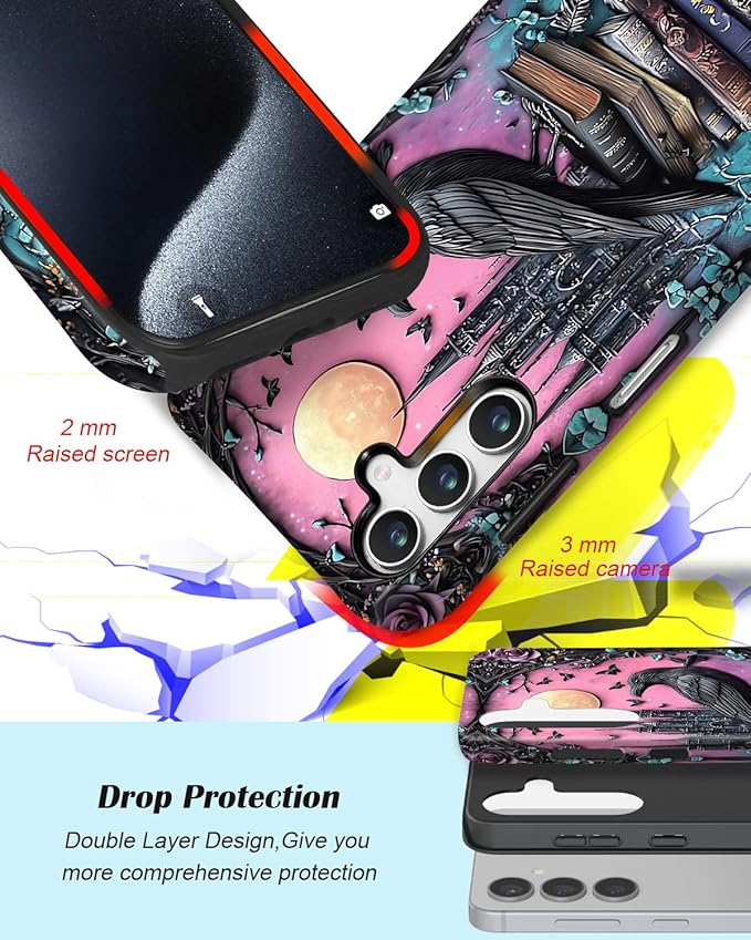 Compatible for Samsung Galaxy S25 FE 5G Case, Dual Layer Heavy Duty 2 in 1 - Image 3